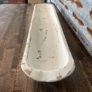 Medium Wood Bowl - White