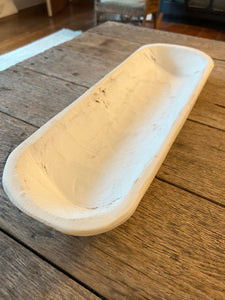 Small Wood Bowl - White