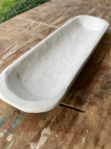 Small Wood Bowl - White
