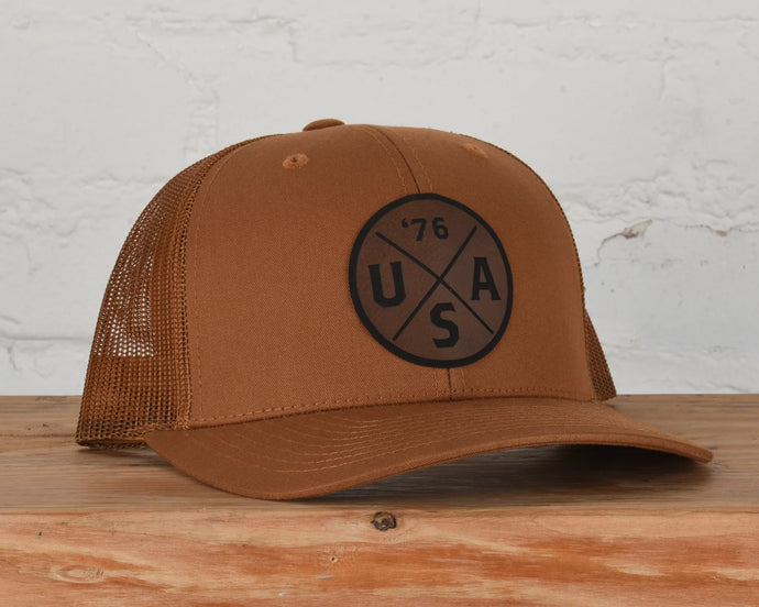 Classic State United States Shape Flag Snapback - Brown