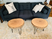 Load image into Gallery viewer, Pair of 26 inch Bark Rounds with Hair Pin Legs